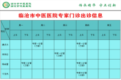 臨滄市中醫(yī)醫(yī)院9月6日—9月12日門診信息表